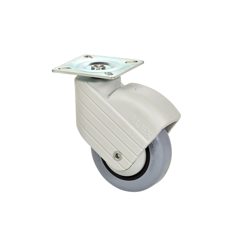 PU zwenkwiel met topplaat - 100mm - 40kg