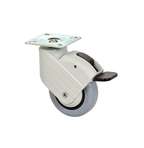 PU zwenkwiel geremd met topplaat - 80mm - 40kg