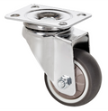 Meubel zwenkwiel TPR met topplaat  - 40mm - 20kg Kogellager