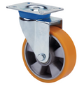 PU aluminium zwenkwiel met topplaat  - 200mm - 800kg Kogellager