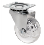 Transparant Meubel zwenkwiel met topplaat  - 75mm - 60kg